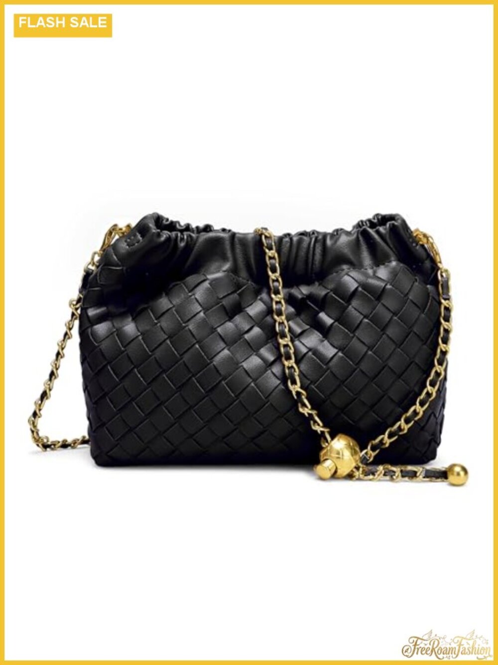 Women's Woven Leather Dumpling Hobo Crossbody Bag, Ruched Shoulder Purse
